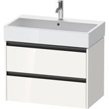 Duravit Ketho 2 wastafelonderbouwkast met 2 laden 78.4x46x54.9cm met grepen antraciet hoogglans wit K25277022220000