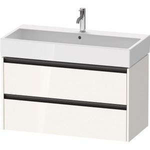 Duravit Ketho 2 wastafelonderbouwkast met 2 laden 98.4x46x54.9cm met grepen antraciet hoogglans wit K25278022220000