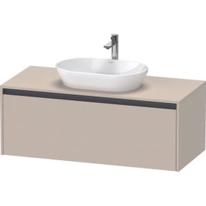 Duravit Ketho 2 wastafelonderbouwkast incl. consoleplaat met 1 lade 120x55x45.9cm met handgreep antraciet taupe supermat K24887083830000