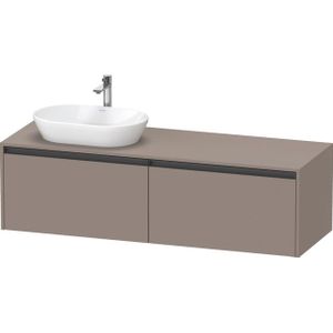 Duravit - Ketho 2 - Wastafelonderbouwkast - Antraciet Basalt Mat - 2 Laden