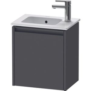 Duravit Ketho 2 fonteinkast met 1 deur 41x29.2x44cm links. met greep antraciet grafiet mat K25060L49490000