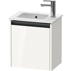 Duravit Ketho 2 fonteinkast met 1 deur 41x29.2x44cm rechts, met greep antraciet hoogglans wit K25060R22220000