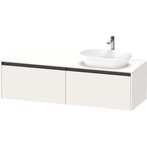 Duravit Ketho 2 wastafelonderbouwkast incl. consoleplaat met 2 laden voor waskom rechts 160x55x45.9cm met handgrepen antraciet wit supermat K24889R84840000