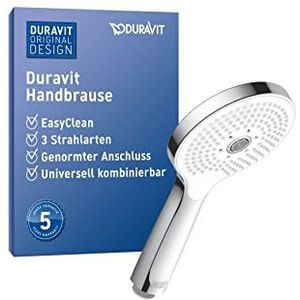 Duravit - Duschkopf Universal, mit 3 Strahlarten (Rain, Pulse, Mono), rund (ø 120 mm), reinigungsfreundlich, Chrom/Weiß