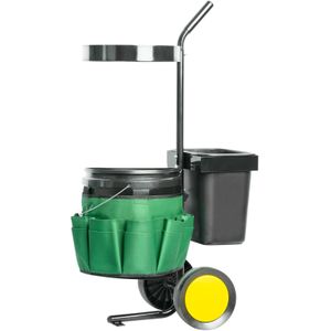 UPP trolley voor tuingereedschap - 12 opbergvakken - groen/zwart