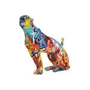 GILDE cheetah Street Art meerkleurig, graffiti-design H: 33 cm B: 33 cm D: 10 cm 37543