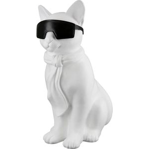 Kattenfiguur - Wit - Kunsthars - Hoogte 35 cm