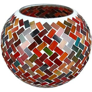 Glas Windlicht ""Mosaik"" 12.5 cm hoog