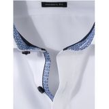 OLYMP - Luxor - Overhemd - Wit - Strijkvrij met Lange Mouwen en Contrastdetails