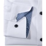 OLYMP - Luxor - Overhemd - Wit - Strijkvrij met Lange Mouwen en Contrastdetails