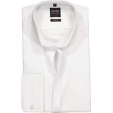 OLYMP Level 5 body fit overhemd, smoking overhemd, wit structuur met Kent kraag