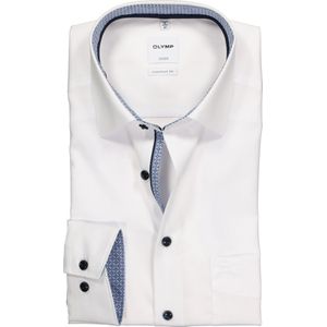 OLYMP - Luxor - Overhemd - Wit - Strijkvrij - 100% Katoen