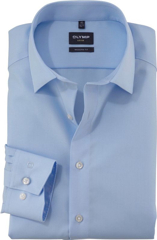 OLYMP - Luxor - Overhemd - Blauw - Modern Fit - Strijkvrij