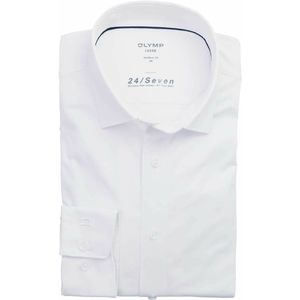 OLYMP Luxor 24/Seven Overhemd - Wit - Tricot - Strijkvriendelijk
