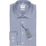 OLYMP - Luxor - Overhemd - Donkerblauw met Wit Gestreept - 100% Strijkvrije Katoen