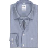 OLYMP - Luxor - Overhemd - Donkerblauw met Wit Gestreept - 100% Strijkvrije Katoen