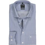 OLYMP - Blauw Gestreept Overhemd - 100% Katoen - Kent Kraag - Lange Mouwen