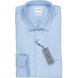 OLYMP Luxor comfort fit overhemd - lichtblauw twill - Strijkvrij - Boordmaat: 44