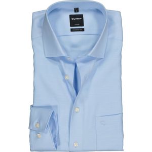 OLYMP - Luxor - Overhemd - Lichtblauw - Twill - Strijkvrij