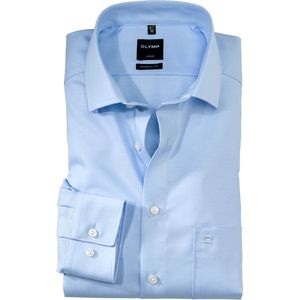 OLYMP - Luxor Overhemd - Lichtblauw - Twill - Strijkvrij - 100% Katoen