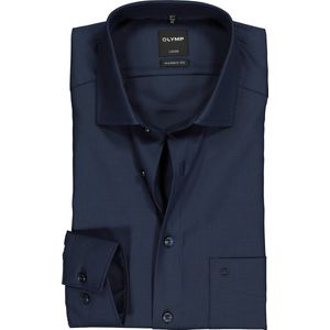 OLYMP - Luxor - Overhemd - Nachtblauw - Twill - Strijkvrij