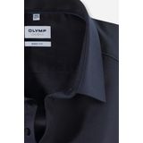 OLYMP - Blauw Effen Overhemd - Katoen - Kent Kraag - Lange Mouwen