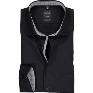 OLYMP - Luxor - Overhemd - Zwart - Strijkvrij, 100% Katoen