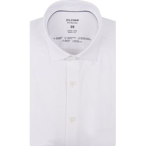 OLYMP - Level 5 24/Seven Overhemd - Wit - Tricot - Strijkvriendelijk