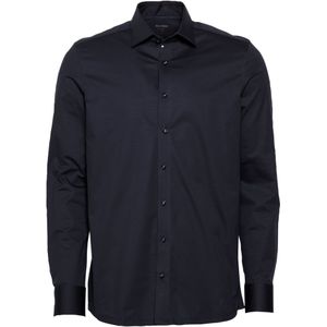 OLYMP - Level 5 24/Seven Body Fit Overhemd - Marine Blauw - Strijkvriendelijk