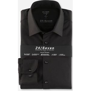OLYMP - 24/7 Dynamic Flex Jersey - Overhemd - Zwart - Katoen met Elastaan