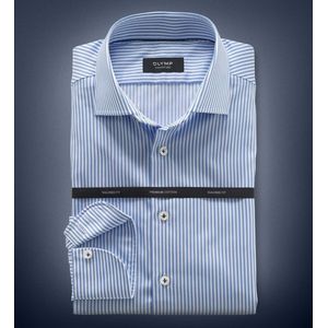Olymp - Signature Overhemd - Lichtblauw - Katoen - Gestreept