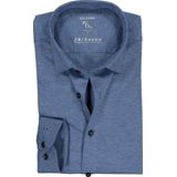 OLYMP - Blauw Effen Overhemd - Katoen - Kent Kraag - Lange Mouwen