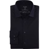 OLYMP - No. Six 24/Seven Overhemd - Tricot - Marine Blauw - Strijkvriendelijk