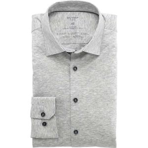 OLYMP - No. Six 24/Seven - Overhemd - Grijs - Jersey - Lange Mouwen