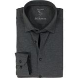 OLYMP No. Six 24/Seven Overhemd - Tricot - Grijs - Strijkvriendelijk