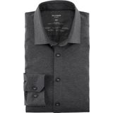 OLYMP No. Six 24/Seven Overhemd - Tricot - Grijs - Strijkvriendelijk