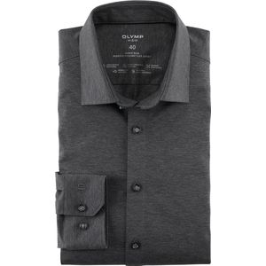 OLYMP No. Six 24/Seven Overhemd - Tricot - Grijs - Strijkvriendelijk