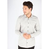 OLYMP - Level 5 - Overhemd - Lichtgrijs - Jersey - Body Fit