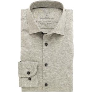 OLYMP - Grijs Effen Overhemd - Biologisch Katoen - Kent Kraag - Lange Mouwen