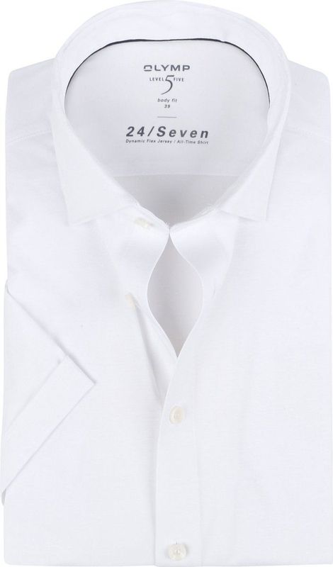 OLYMP - Level 5 24/Seven - Overhemd - Wit - Korte Mouw - Strijkvriendelijk