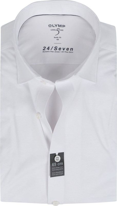 OLYMP - Level 5 - Overhemd - Wit - Jersey - Body Fit