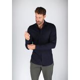 OLYMP - Level 5 - Overhemd - Donkerblauw - Jersey - Body Fit