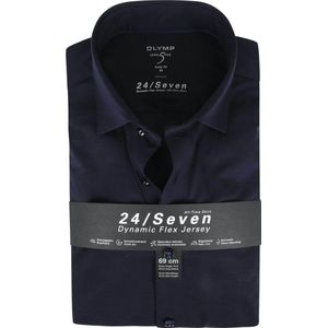 OLYMP - Level 5 - Overhemd - Donkerblauw - Jersey - Body Fit