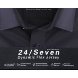 OLYMP - Luxor 24/Seven - Overhemd - Marine Blauw - Korte Mouw, Jersey Kwaliteit, Biologisch Katoen