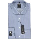 OLYMP - Luxor - Overhemd - Marine Blauw met Wit Gestreept - 100% Katoen - Strijkvrij