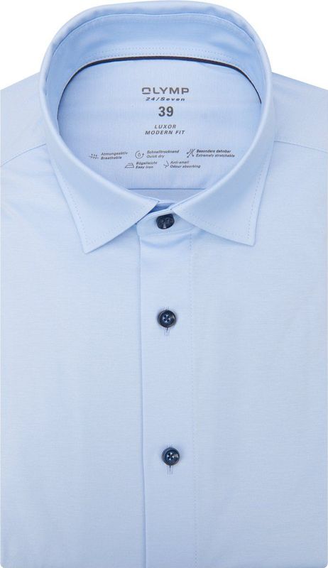 OLYMP - Luxor 24/Seven - Overhemd - Wit - Tricot - Strijkvriendelijk