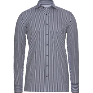 OLYMP - Luxor 24/7 - Overhemd - Marineblauw Gestreept - Strijkvrij - Katoen