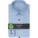 OLYMP No. Six Overhemd - Lichtblauw - Tricot - Strijkvriendelijk