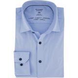 OLYMP No. Six Overhemd - Lichtblauw - Tricot - Strijkvriendelijk