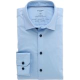 OLYMP No. Six Overhemd - Lichtblauw - Tricot - Strijkvriendelijk